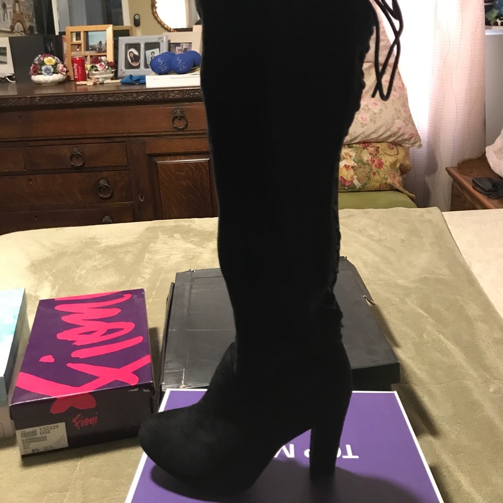 Knee High Laced Heel Boots
